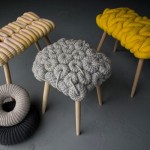 Unique knitted stools collection