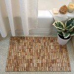 Bath mat from wine corks