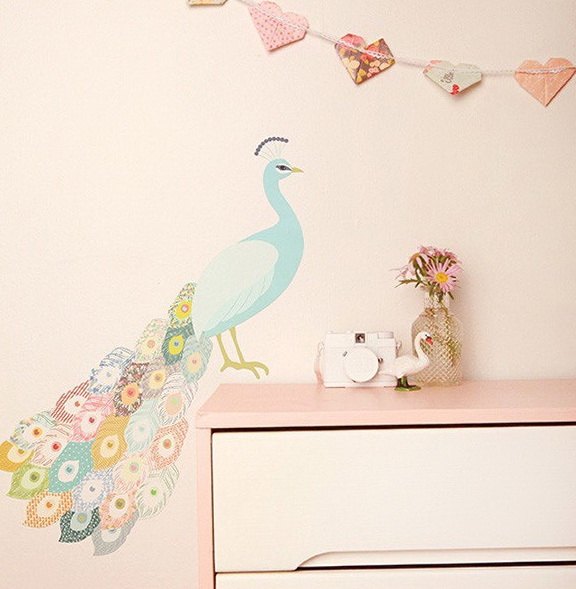 6-beautiful peacock on the wall