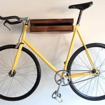 Wooden shelf for a bicycle