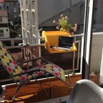 Convenient hanging table for small apartments