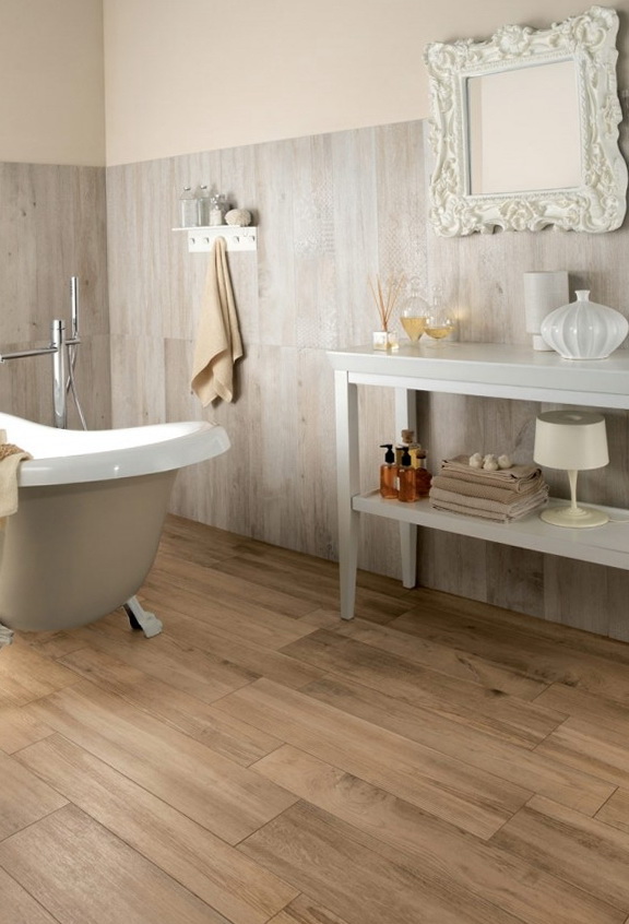 8-wooden tiles in the bathroom